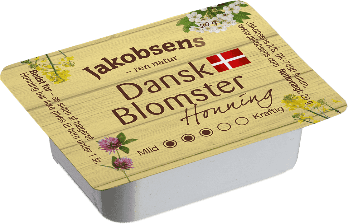 Jakobsens Dansk Honning i portionsbæger